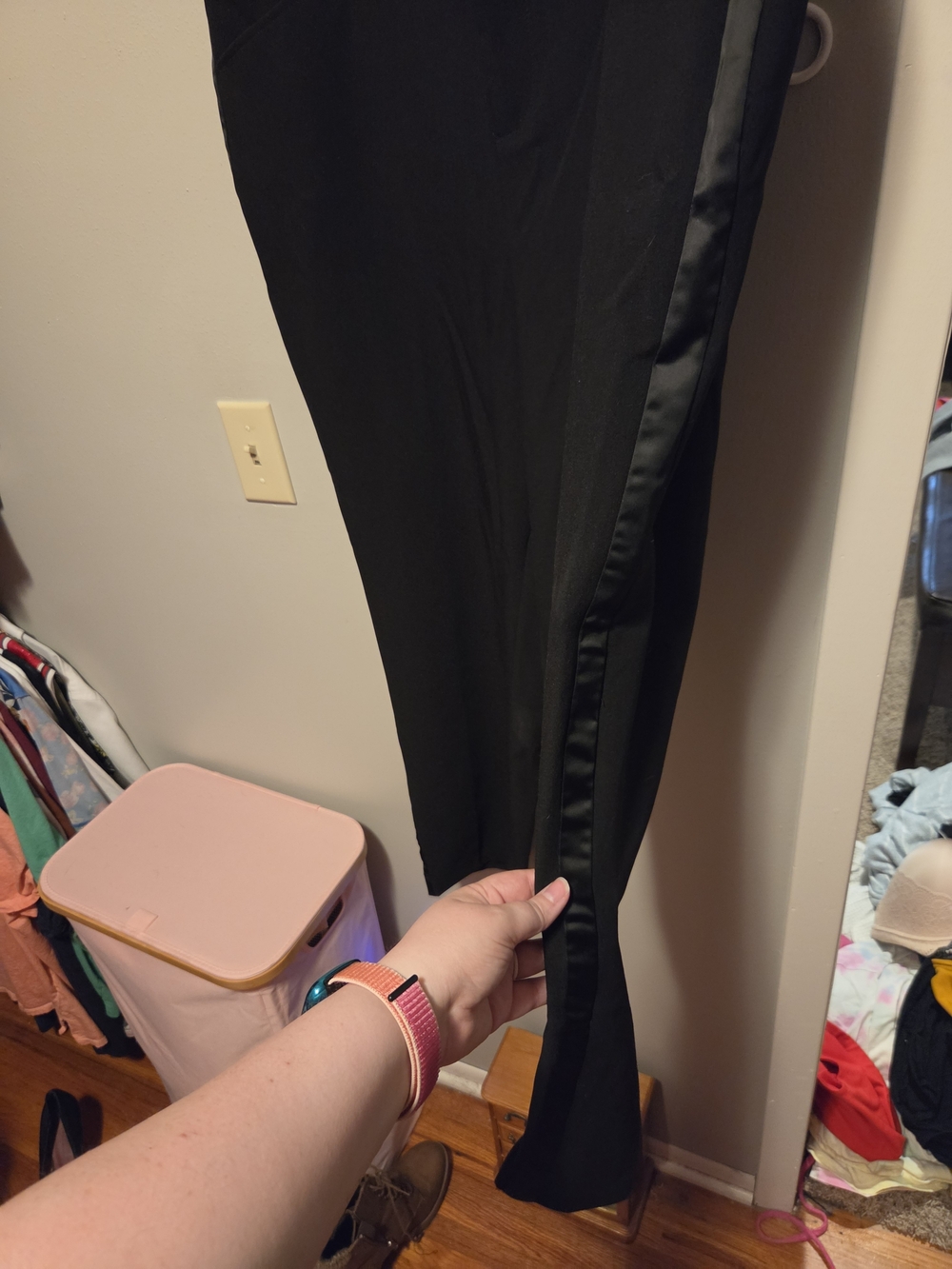 torrid Black Tuxedo Stripe Straight-Leg Pants - Picture 2 of 6